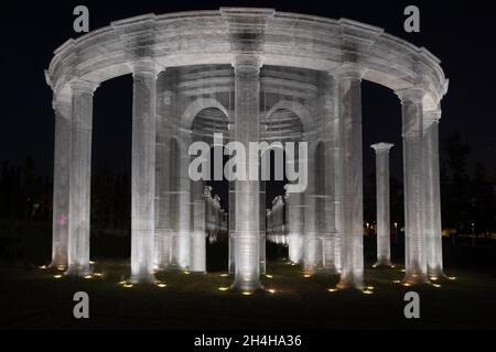 Installazione di Abstracta, parco Galitskogo, Krasnodar, Russia Foto Stock