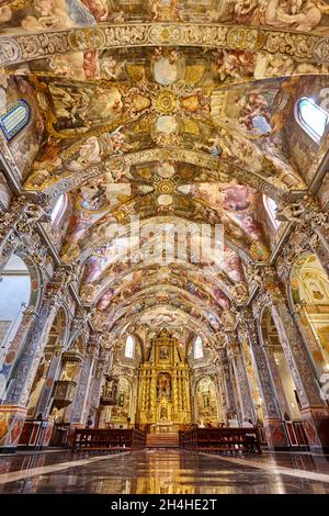 Tetto verniciato. Chiesa di San Nicolas. Centro di Valencia. Spagna Foto Stock