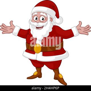 Babbo Natale Mascot Cartoon Illustrazione Vettoriale