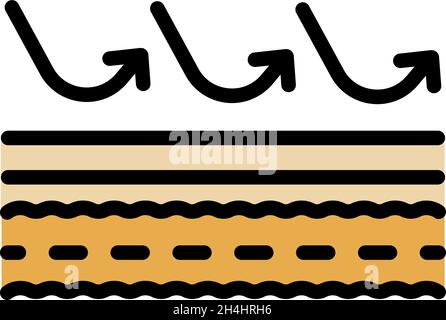 Icona rughe dermatologiche. Contorno rughe dermatologia vettore icona colore piatto isolato Illustrazione Vettoriale