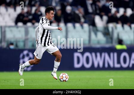 Paulo Dybala della Juventus FC in azione durante la partita UEFA Champions League Group H tra Juventus FC e FC Zenit . Foto Stock