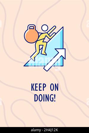 Continuate a fare il biglietto d'auguri con l'elemento icona a colori Illustrazione Vettoriale