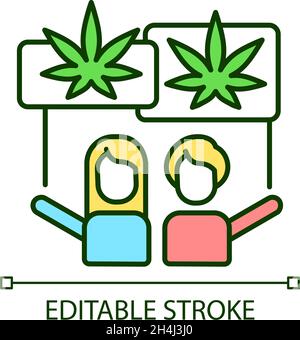 Marijuana legalizzazione protesta RGB colore icona Illustrazione Vettoriale