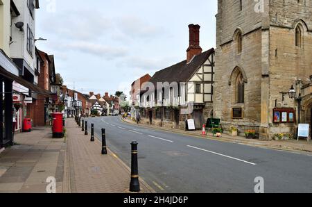 Henley-in-Arden High Street, Warwickshire, Regno Unito Foto Stock
