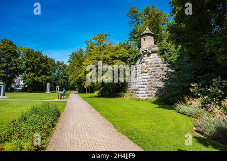 FORCHHEIM, GERMANIA - CIRCA AGOSTO 2021: Il parco cittadino di Forchheim, Baviera, Germania Foto Stock