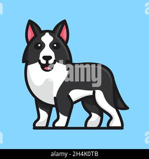 CUTE HUSKY CANE LOGO Illustrazione Vettoriale