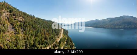 Vista aerea di Christina Lake, British Columbia, Canada. Foto Stock