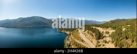 Vista aerea di Christina Lake, British Columbia, Canada. Foto Stock