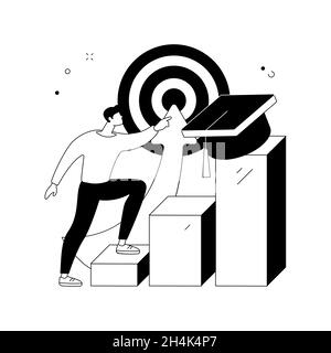 Illustrazione vettoriale del concetto astratto di traiettoria educativa. Illustrazione Vettoriale