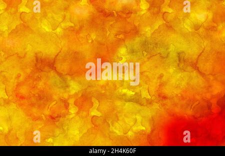 Sfondo astratto di acquerello rosso e giallo Foto Stock
