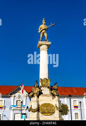 Monumento Manuel Pino a Puno, in Perù Foto Stock