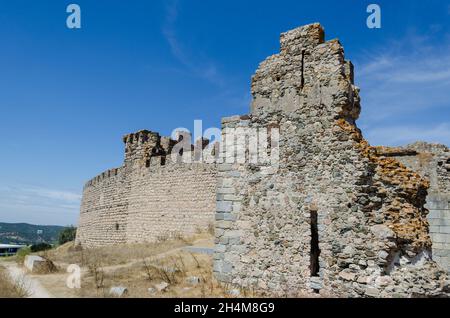Arraiolos castello muro. Alentejo, Portogallo. Foto Stock