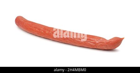 Salsiccia affumicata isolato su uno sfondo bianco Foto Stock