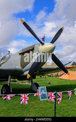 Replica Spitfire. Lytham 1940's Weekend 2010. Foto Stock