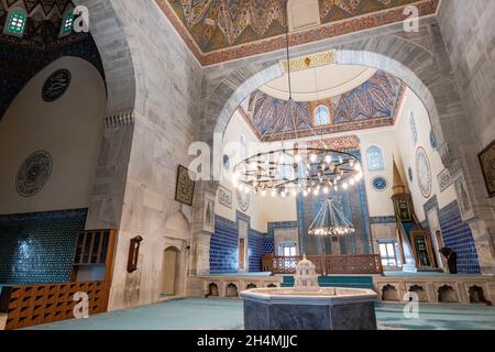 La Moschea Verde (in turco: Yeşil Camii), conosciuta anche come la Moschea di Mehmed i, a Bursa, Turchia. Bursa è una città riconosciuta come patrimonio mondiale dell'UNESCO Foto Stock