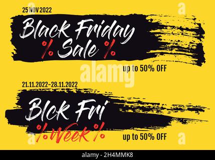 Black Friday Vendita banner, elementi vettoriali di design per etichette, tag, shopping online Illustrazione Vettoriale