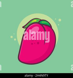 illustrazione vettoriale di peach fruit isolato in stile piatto Illustrazione Vettoriale