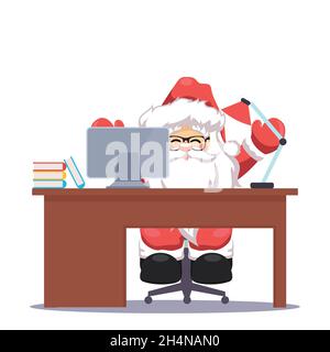 Babbo natale design sulla vostra scrivania di natale Illustrazione Vettoriale