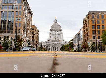 Madison, WISCONSIN - 29 ottobre 2021: Il palazzo del governo dello stato del Wisconsin Foto Stock