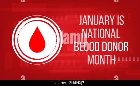 Concetto nazionale del mese dei donatori di sangue. Banner con basso flusso di sangue bianco poly su sfondo rosso. Illustrazione vettoriale. Illustrazione Vettoriale