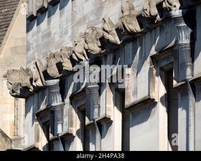 Ogni Oxford College - compreso Magdalen, qui mostrato - ha la sua famiglia di gargoyles molto propria e fantasiosa; per secoli, sono stati KE Foto Stock