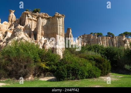 Formazione geologica di forma d'organo di Ille sur Tet nel sud della Francia Foto Stock