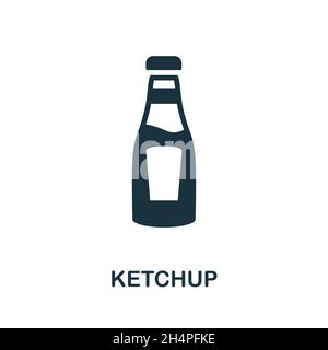 Icona ketchup. Cartello monocromatico della collezione take away. Illustrazione creativa dell'icona di Ketchup per disegno di fotoricettore, infographics e più Illustrazione Vettoriale