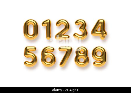 Set vettoriale numeri d'oro. Illustrazione Vettoriale