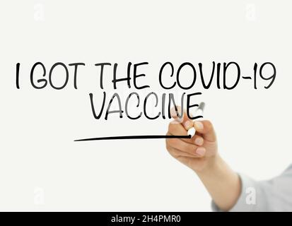 Ho ottenuto il vaccino Covid-19 Foto Stock