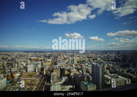 Vista dalla torre JR nella città di Sapporo, Giappone. Foto Stock