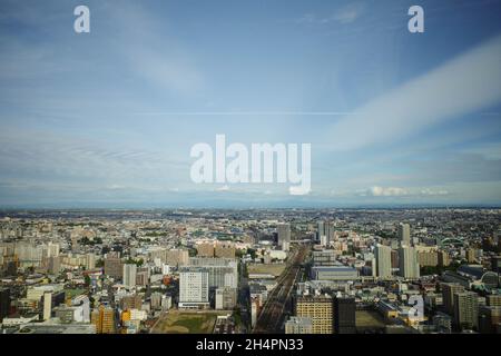 Vista dalla torre JR nella città di Sapporo, Giappone. Foto Stock