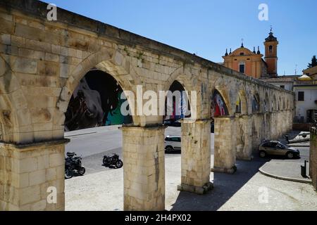 Centro storico, Acquedotto, Sulmona, Abruzzo, Italia, Europa Foto Stock