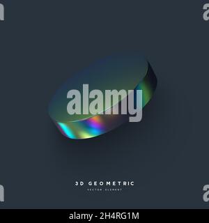 rendering 3d primitivo realistico. Illustrazione Vettoriale