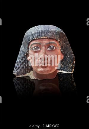 Statua egiziana scultura frammento di un uomo, 1427-1401 AC, 18th Dynasty, Tebe ovest. Museo del Louvre . Foto Stock