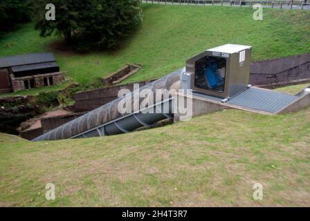 Turbina a vite a Cragside, Rothbury, Northumberland, Inghilterra, Regno Unito, Regno Unito Foto Stock