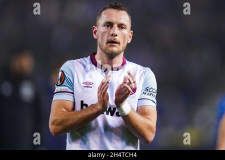 GENK, BELGIO - 4 NOVEMBRE: Vladimir Coufal of West Ham United durante il gruppo H - UEFA Europa League partita tra KRC Genk e West Ham United alla Cegeka Arena il 4 novembre 2021 a Genk, Belgio (Foto di Joris Verwijst/Orange Pictures) Foto Stock