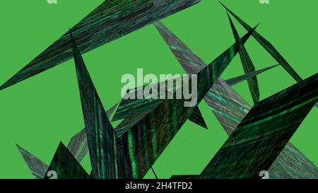 Sfondo verde astratto con figure. immagine 3d, rendering 3d Foto Stock