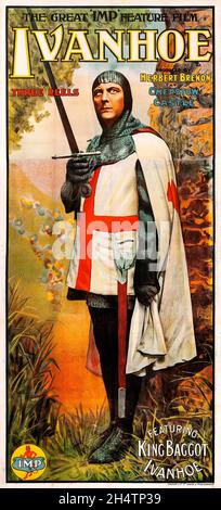 Poster del vecchio film – Ivanhoe (IMP, 1913). Inglese. King Baggot come Ivanhoe Foto Stock