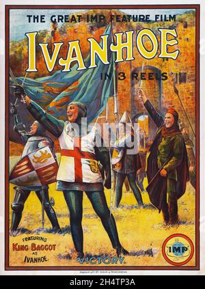 Poster del vecchio film – Ivanhoe (IMP, 1913). Inglese. King Baggot come Ivanhoe Foto Stock