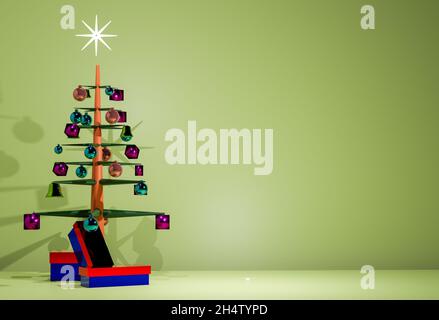 Rendering 3D che raffigura una scena natalizia Foto Stock