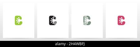 Gecko Feet on Letter Logo Design B Illustrazione Vettoriale