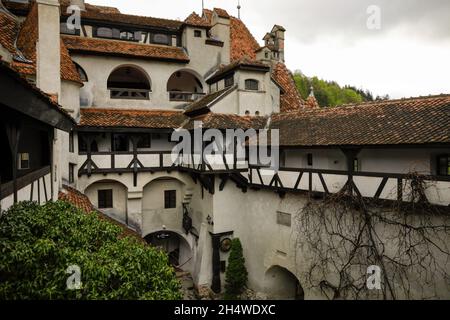 Bran, Romania - 8 maggio 2021: Il Castello di Bran, conosciuto anche come il Castello di Dracula in Transilvania, Romania. Foto Stock