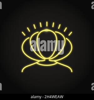 Icona di angoscia neon ansiosa nello stile della linea. Simbolo di ansia e vertigini. Illustrazione vettoriale. Illustrazione Vettoriale