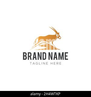 illustrazioni vettoriali. forma del logo come un'antilope animale nel deserto. Illustrazione Vettoriale