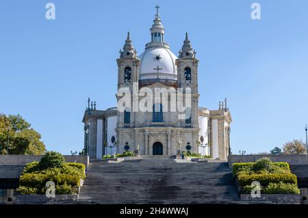 Facciata del Santuario di nostra Signora di Sameiro Foto Stock