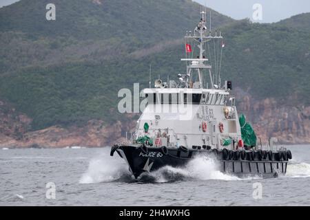 Lancio della polizia 63, a sud di Aberdeen, Hong Kong 29 agosto 2021 Foto Stock