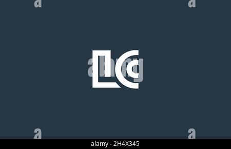 DESIGN DEL LOGO LC LETTERS CON EFFETTO SPAZIO NEGATIVO PER L'USO CON ILLUSTRAZIONI Illustrazione Vettoriale