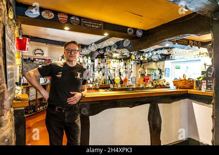 Ian Foley, il pub George, St Briavels Foto Stock