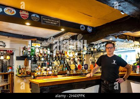 Ian Foley, il pub George, St Briavels Foto Stock