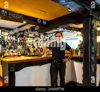 Ian Foley, il pub George, St Briavels Foto Stock